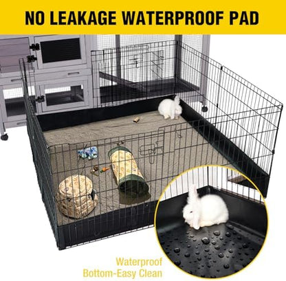 Aivituvin Rabbit Playpen Pet Pen Small Animal Cage with Waterproof Liner - Extension Playpen - Image 3