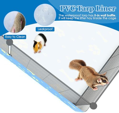 2-Story Guinea Pig Cages with Tarp, Large C&C Loft Cage for Rabbit Bunny Puppy Small Animal Indoor Dog Playpen Pet Exercise Enclosure, 25 Panels - Image 6