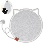 Letalong horizontal floor cat scratcher mat with hanging ear loop closeup.