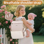 Vosmles baby bag attached to a stroller using integrated straps