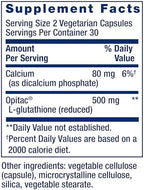 Life Extension Glutathione 60 count capsules packaging label details