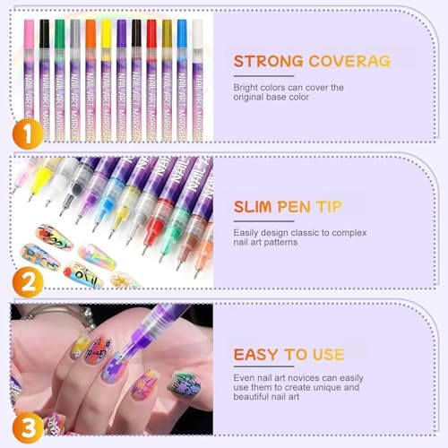 Hand holding Fodeuxp nail art pen for precision painting.