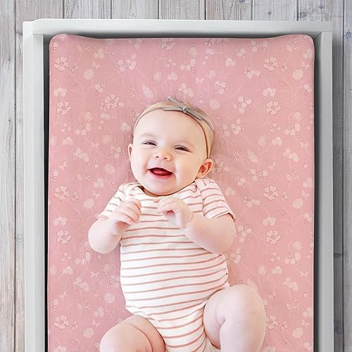 Secure all around elastic corner details on standard nursery changing pad cover