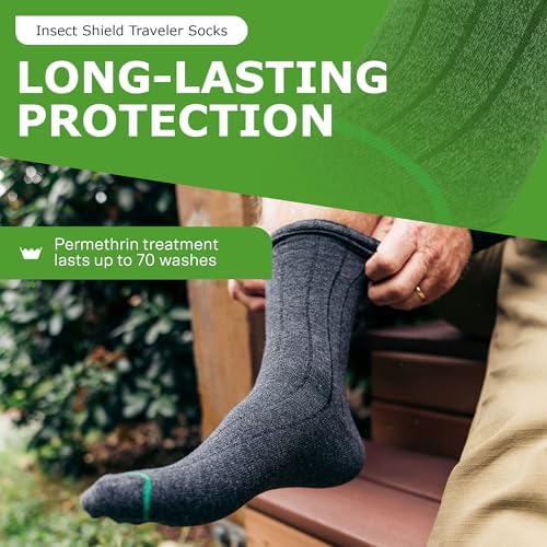 Side profile of Insect Shield Traveler Socks illustrating comfort fit
