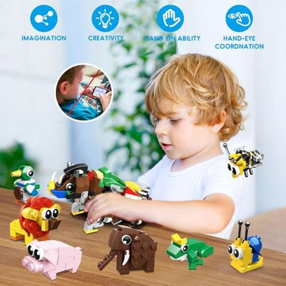 Close up of individual wrapped HOGOKIDS mini building block sets for kids goodie bags