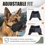 GoGoPaw breathable nylon mesh dog muzzle showing panting room