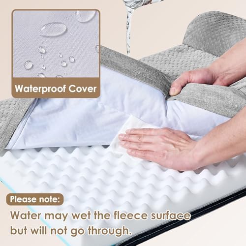 EHEYCIGA Orthopedic Dog Bed Medium Size Dogs, Memory Foam Dog Bed with Washable Removable Cover, Waterproof Pet Sofa Couch for Crate with Nonskid Bottom, 30x20x6, Grey - Image 4