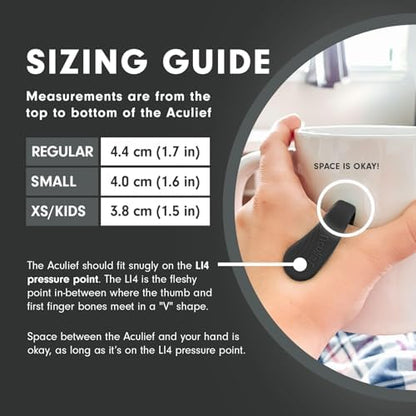 Side view of Aculief hand clip showing ergonomic nylon design