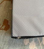 Washable dog bed replacement sleeve highlighting the heavy duty zipper mechanism.