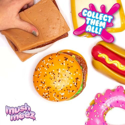 Packaging and safety layout for the authentic Mushmeez Taba Squishy Smore Jumbo Large imported edition