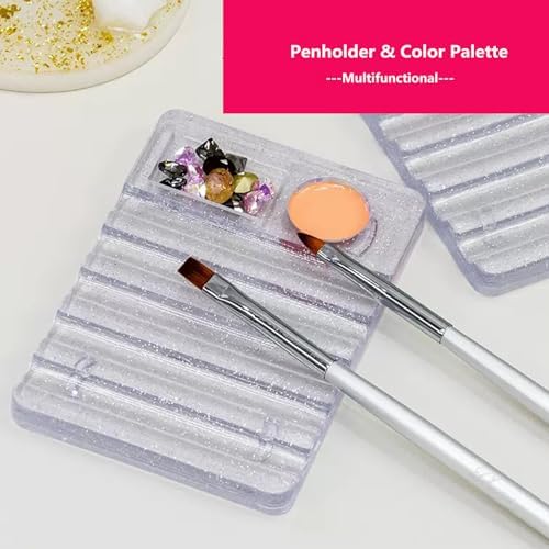 Mixing palette pen holder for professional nail art setup
