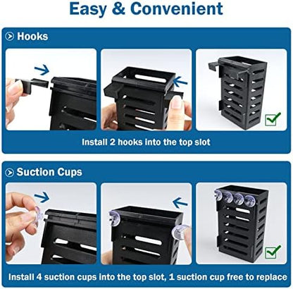Fish tank plant basket mounted securely with strong suction cups.
