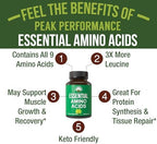 Peak Performance Essential Amino Acids Supplement label details