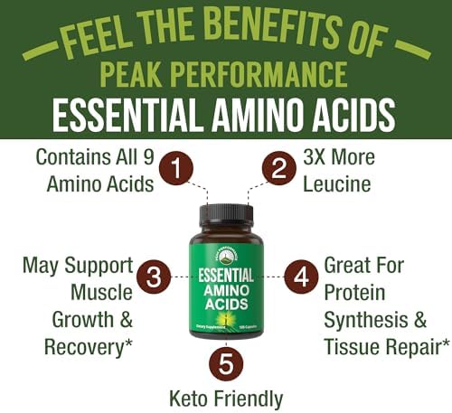 Peak Performance Essential Amino Acids Supplement label details