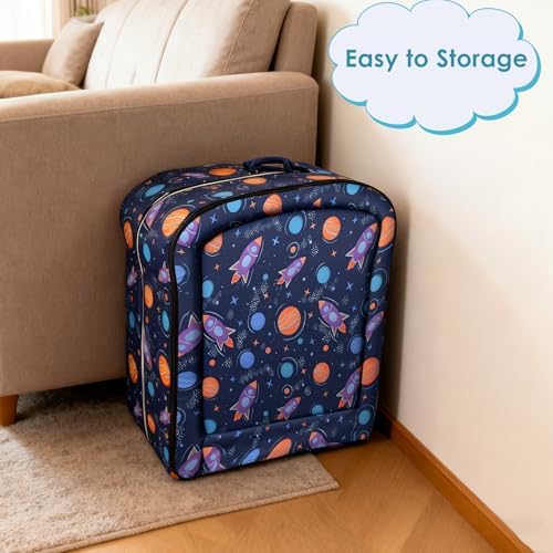 TDKDHoming toddler travel bed showing 7-inch thick high-density foam side rails