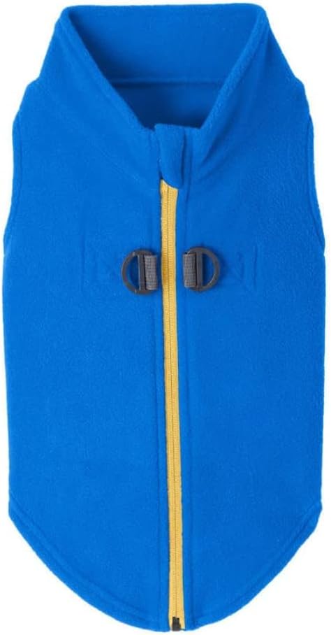 Gooby one hundred percent polyester fleece jacket for dogs showing large armholes
