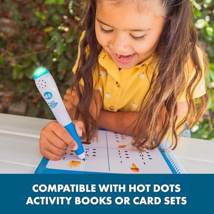 The packaging of the single Hot Dots interactive pen displaying the age three plus recommendation.