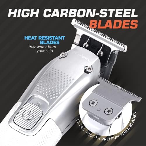 Fagaci cordless barber trimmer showing ergonomic grip design and intelligent power switch