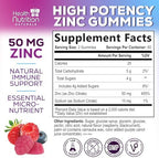 Extra strength 50mg berry flavored zinc vitamins by Health Nutrition Naturals