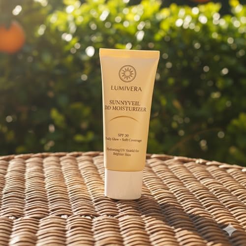 Lumivera SunnyVeil DD Moisturizer texture and tint swatch