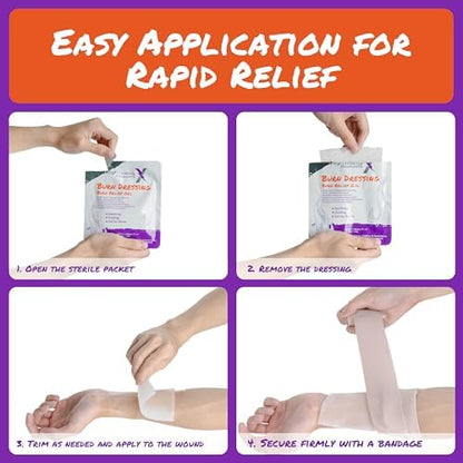 Application of Lightning X cooling gel dressing on a skin burn