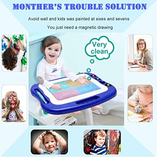 Close up of magnetic drawing board colorful screen