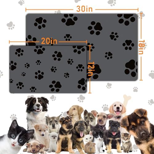 Stain-resistant pet placemat being wiped with damp towel