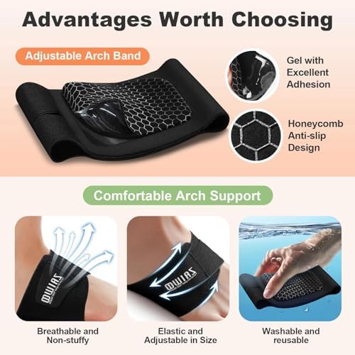 Orthotic foot bands for men and women being worn with sneakers
