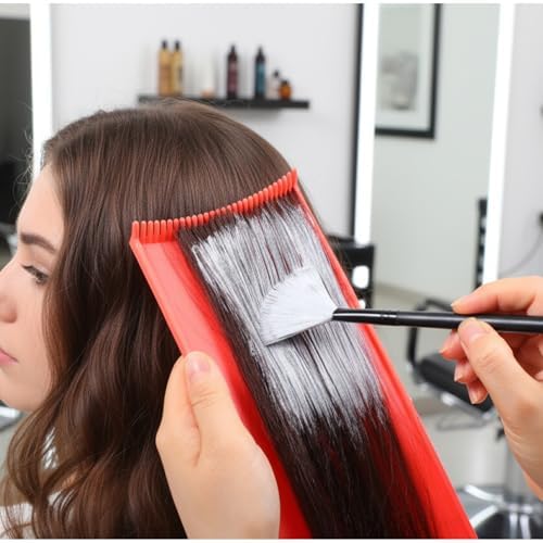 Ergonomic balayage board design for easy hair dyeing.