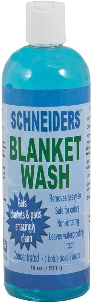 Schneiders Horse Blanket Wash front view of the sixteen ounce bottle premium equine laundry detergent