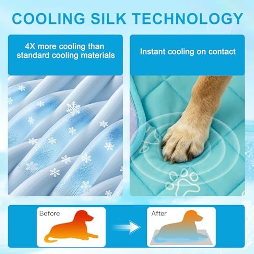 Non slip bottom backing of the premium large breed crate cooling mat