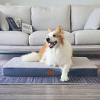 Sunheir Orthopedic Dog Bed for Large Dogs - Big Waterproof Dog Crate Bed with Removable Washable Cover, Egg Crate Foam Support, Anti-Slip Bottom, Deluxe Plush Pet Bed Mat (Grey) - Image 6