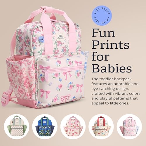 Top grab handle and snap closure of Itzy Ritzy toddler backpack
