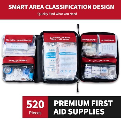 Aidehelp 1680D polyester first aid bag with MOLLE straps for hiking
