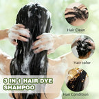 Step by step application guide for the 3 in 1 instant hair dye shampoo