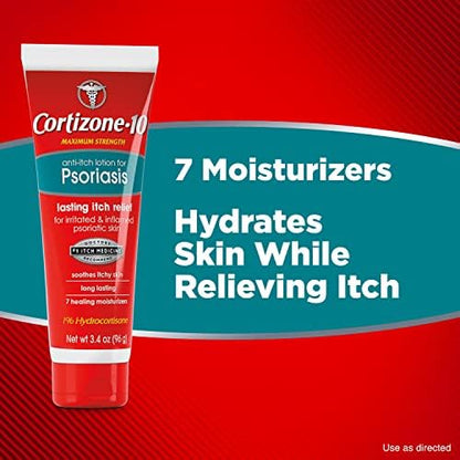 Cortizone 10 Maximum Strength lotion texture and consistency for psoriasis relief.