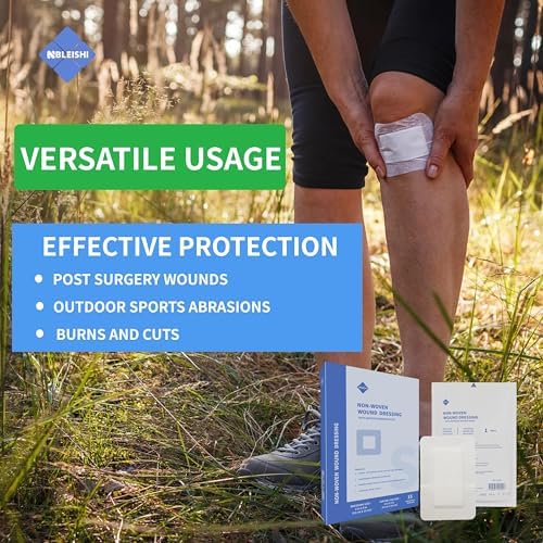 NBLEISHI 4x6 inch sterile wound dressing application overview on a clean skin surface.