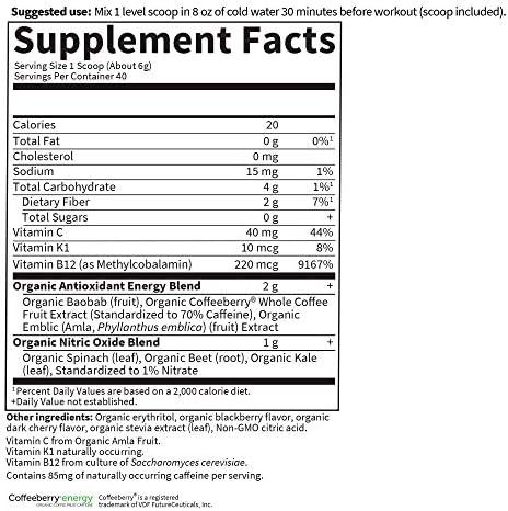 Plant-based pre workout powder with organic beets kale spinach for muscle oxygen support