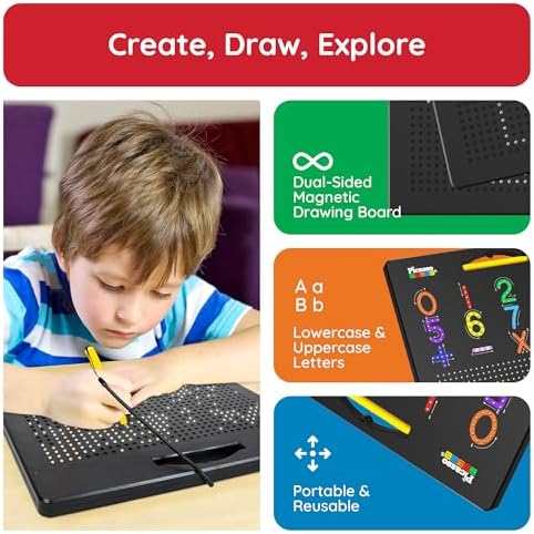 PicassoTiles dual-sided board showing uppercase and lowercase sides.