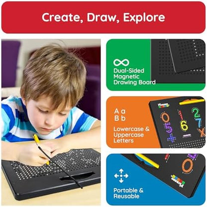 PicassoTiles dual-sided board showing uppercase and lowercase sides.