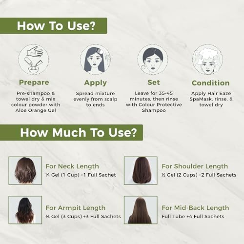Indus Valley ammonia free natural gel hair color showing eight exotic Ayurvedic herbs ingredient highlights.
