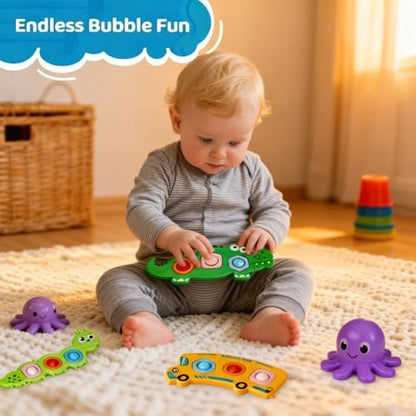 Winbar autism sensory push pop bubbles close up highlighting the flexible food grade silicone material.