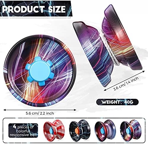 Close up of colorful metal responsive yoyo spinning