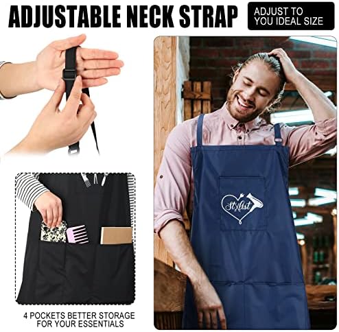 Janmercy waterproof hairdressing apron demonstrating liquid beads repelling off the polyester surface.