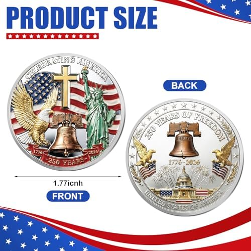 Highergo ten piece USA challenge coin set displayed together highlighting patriotic symbols.