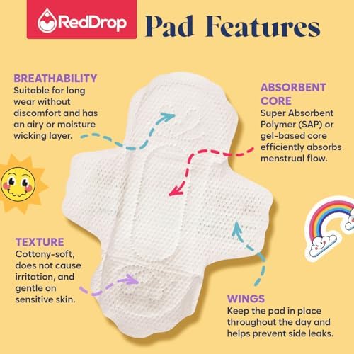 RedDrop feminine wipes and absorbent pads for tween menstrual hygiene
