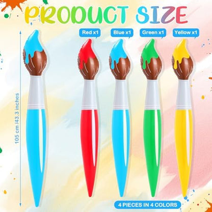 VercanMonth large blow up colored paintbrushes in red yellow blue and green.
