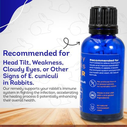 Homeopathic rabbit parasite immunity booster bottle lifestyle shot
