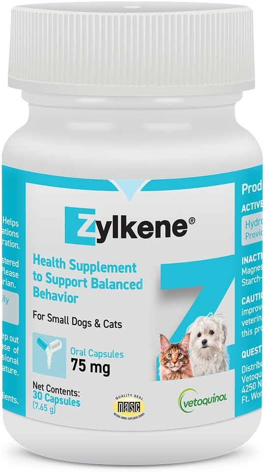 Vetoquinol Zylkene Calming Support Supplement for Small Dogs and Cats, Promotes Relaxation, Reduces Stress, and Supports Occasional Anxiety Relief for Dogs and Cats, 75mg - 14 Capsules - Image 9