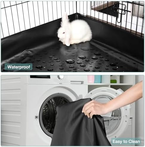 Rabbit PlaypenSmall Animal Cage with Waterproof Mat, 48" L*48" W*24" H Metal Hedgehog with Door, C&C Cage for Guinea Pigs, Bunny, Hedgehogs, Chinchillas(Playpen Only) - Image 5